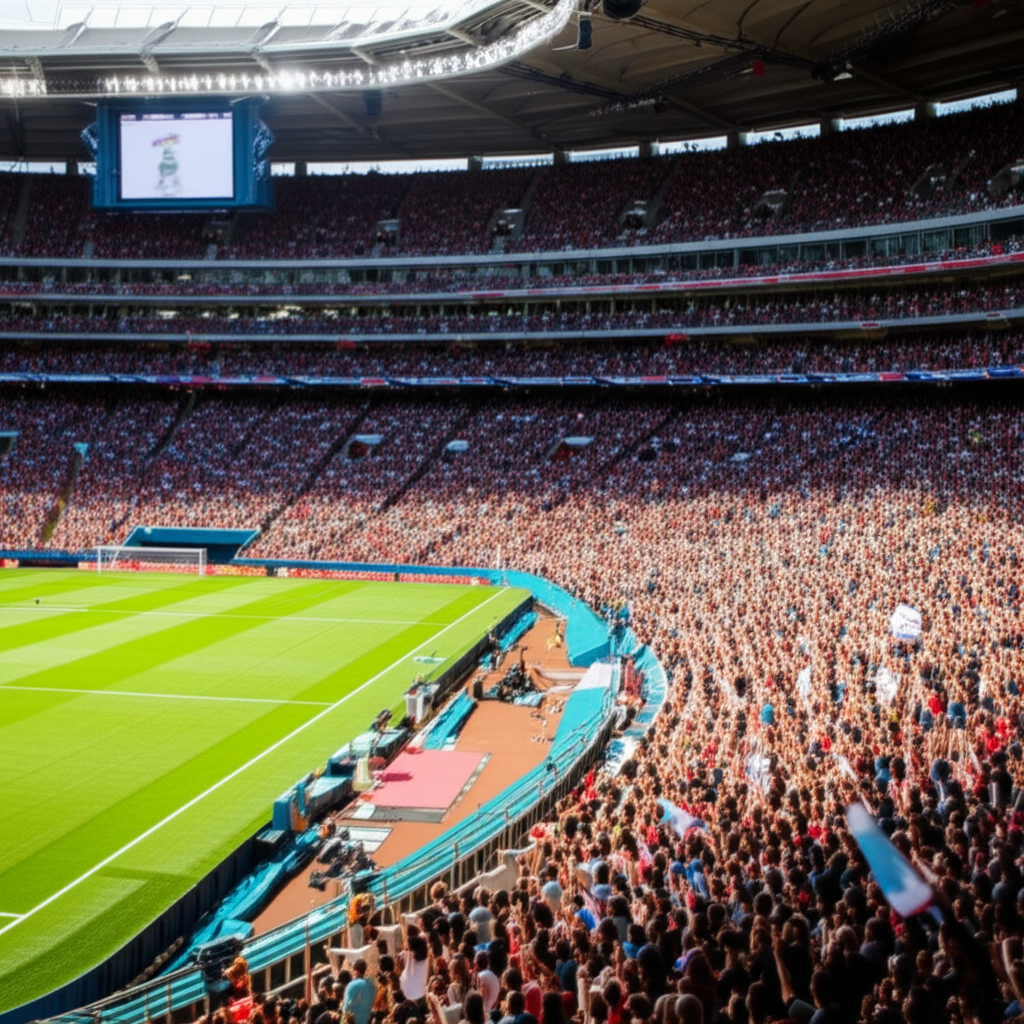 体育场里挤满了观众。