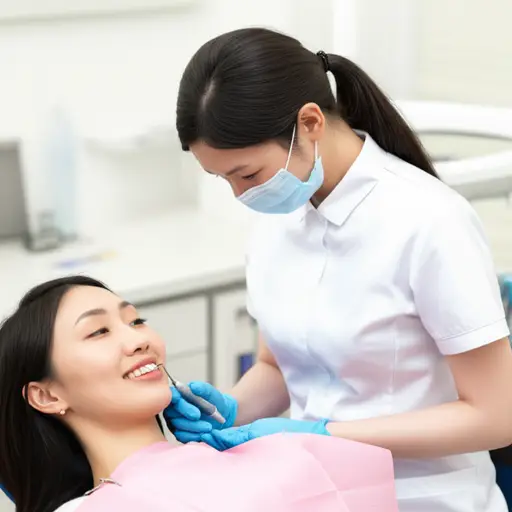 她是一名牙科保健员。