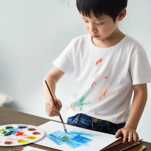 画画时穿旧衣服。如果不，它们可能会被弄脏。