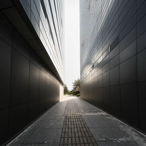 建筑物之间有一条狭窄的通道。