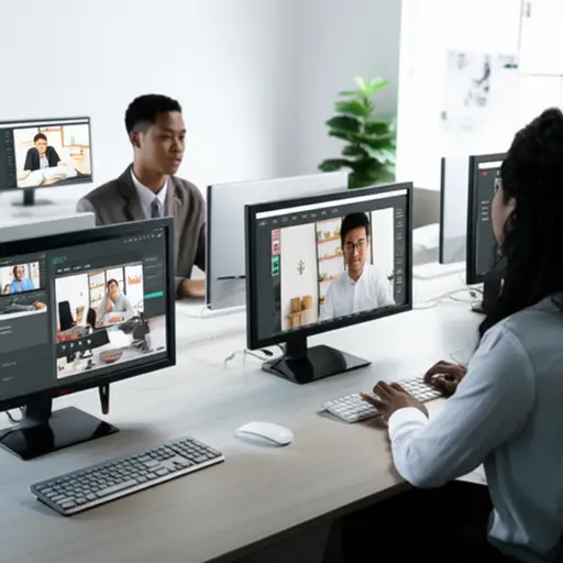 为了我们的线上会议，每个人都打开了他们的网络摄像头。