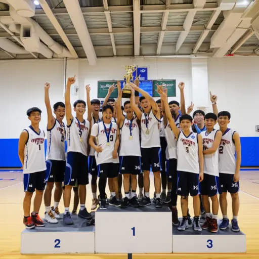 我们学校的篮球队赢得了今年的冠军。