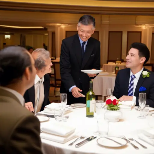 这家餐厅的老板曾是一位外交官，经常招待国际宾客。