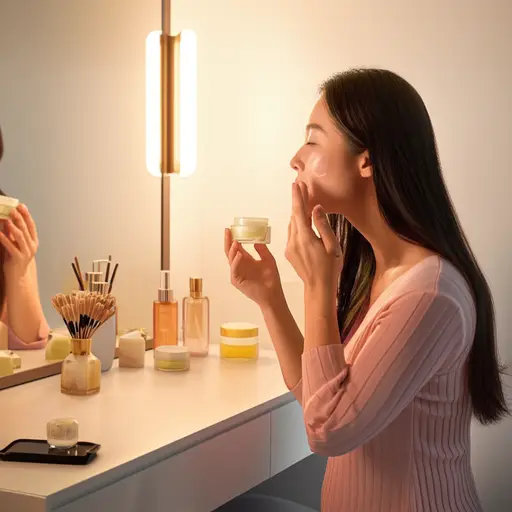 她每晚使用一种特殊的面霜。