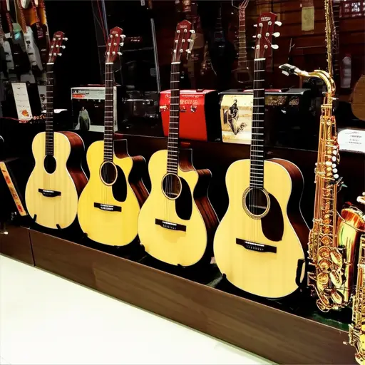 有一些新乐器在展示。