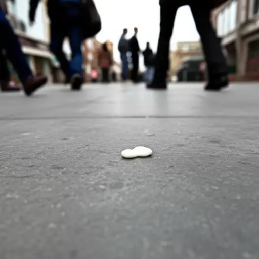 我讨厌踩到人行道上被丢弃的口香糖。