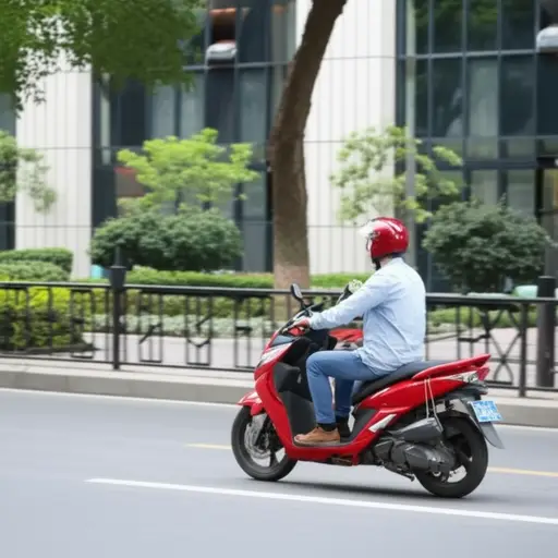 我哥哥每天骑摩托车去上班。