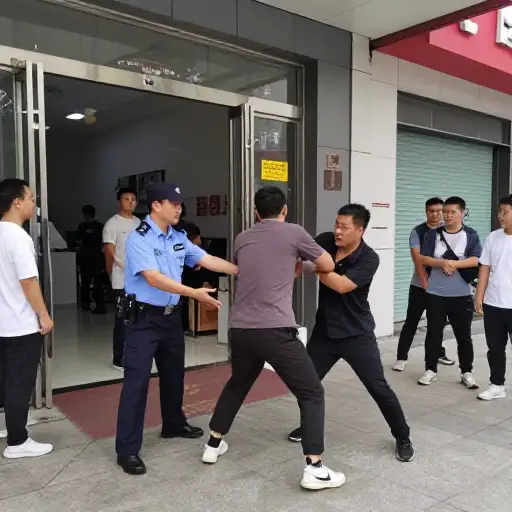 保安介入制止了斗殴。