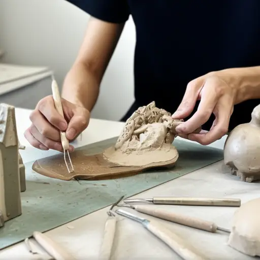 这位艺术家手工制作每件雕塑。