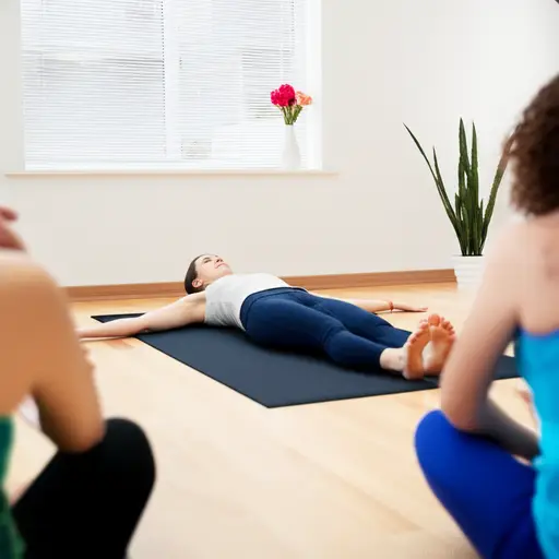 瑜伽教练向我们展示了一些放松的体式。