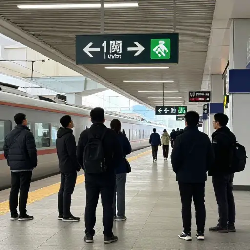 我们在火车站寻找出口。