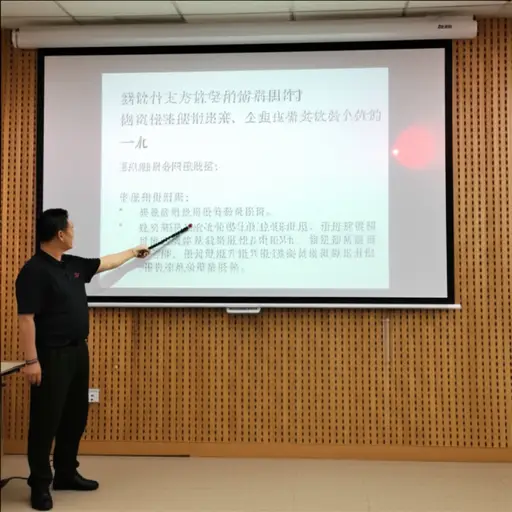 老师用激光笔指着屏幕。