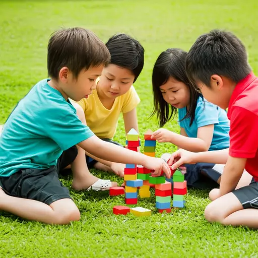 孩子们通过游戏学习新事物。