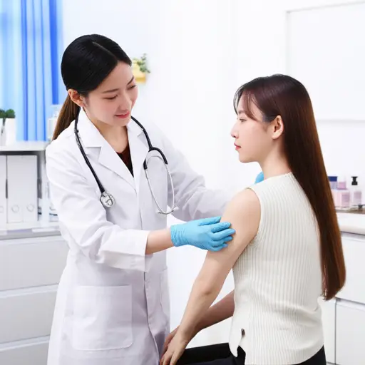 她正在接受一种慢性皮肤病的治疗。