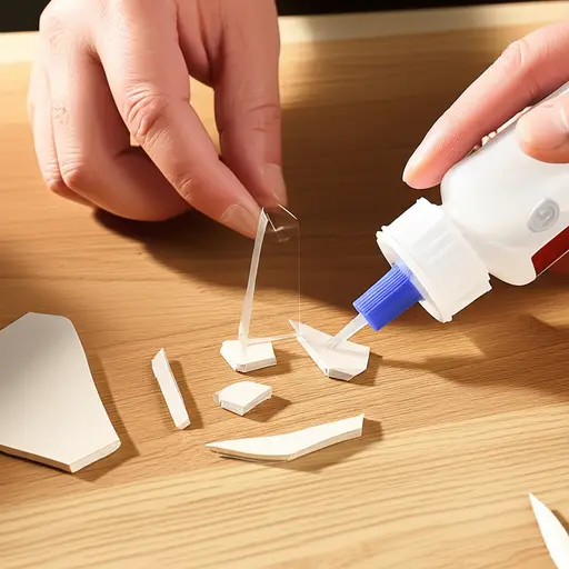 我试图用一些胶水或胶带把这些碎片粘在一起。