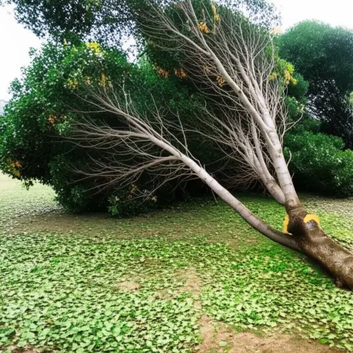 强风导致一根树枝掉落。