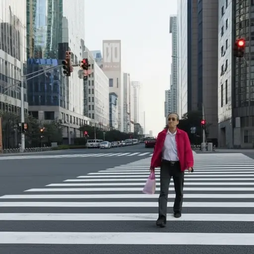 过马路时要小心。