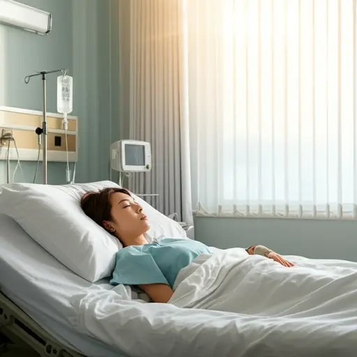 在经历了一次神经崩溃后，她住院了。