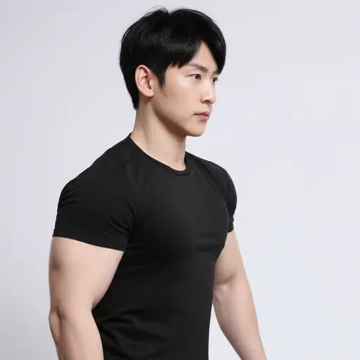 他有非常宽阔的肩膀。