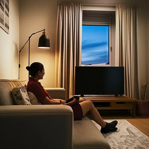 一天中最好的部分是晚上，因为我可以看电视。