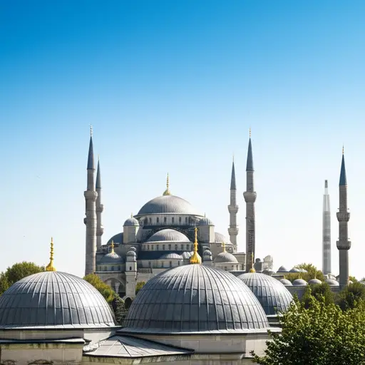 在伊斯坦布尔时，我们参观了蓝色清真寺和托普卡帕宫。