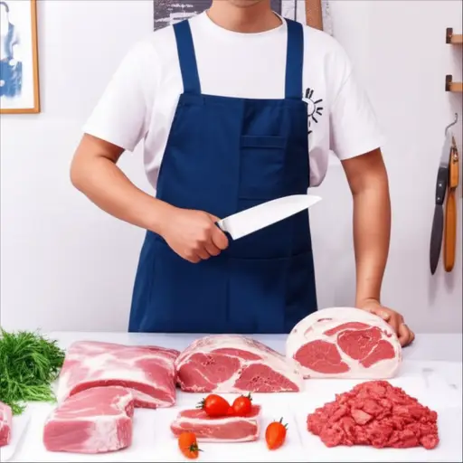 他开始做屠夫工作。