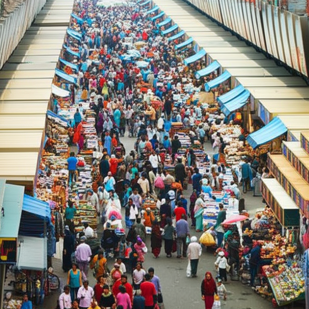 这是一个繁华的市场。