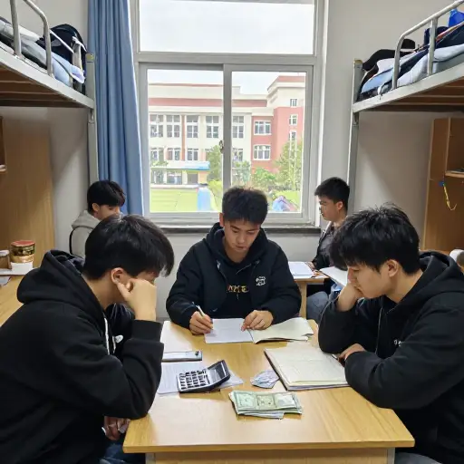 大多数学生自食其力，每个月都勉强维持生计。