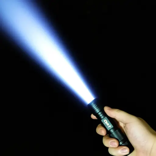 手电筒直指前方。