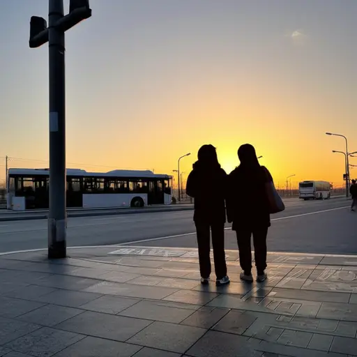 我们等了几个小时公交车才终于到达。