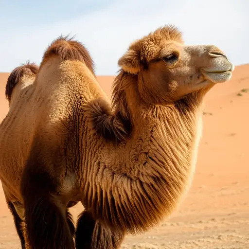 骆驼的毛很厚。