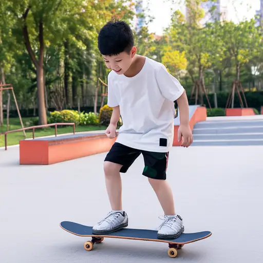 我哥哥非常喜欢滑板。