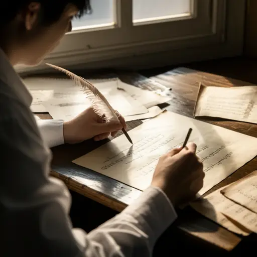 他给她写了一首浪漫的诗。