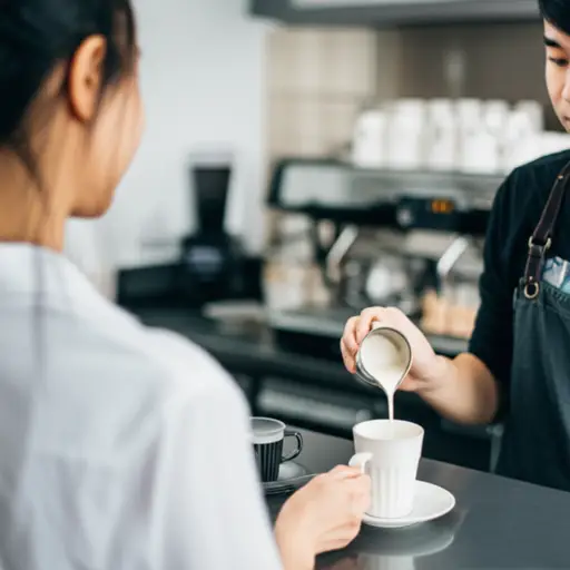 请给我一杯加奶的咖啡。
