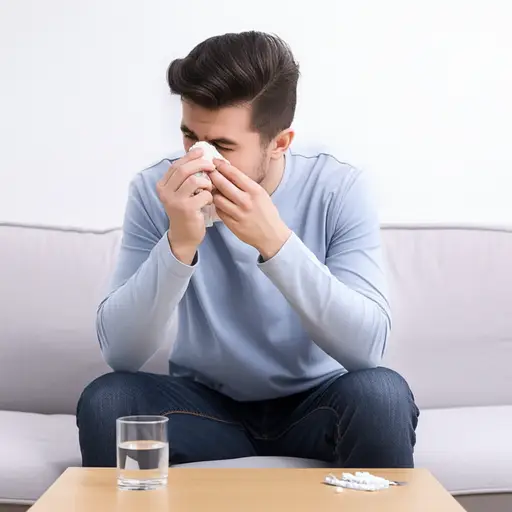 我想我正在得感冒。