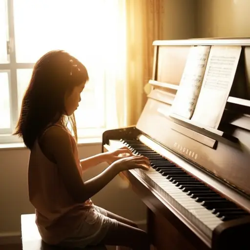 她日复一日地练习钢琴，直到掌握了这首曲子。