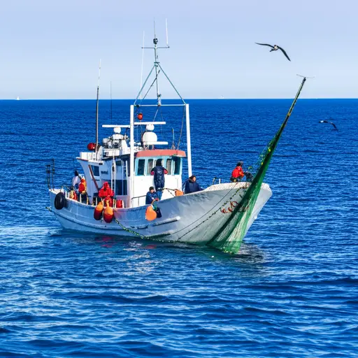 他们经常在海洋里捕金枪鱼。