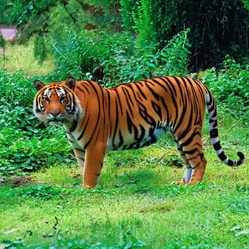 老虎是一种大型动物。