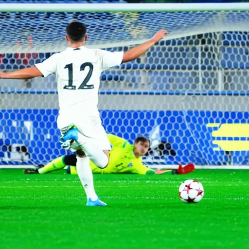 前锋将球低射入网角。