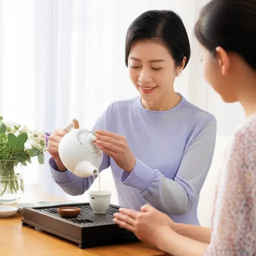 我妈妈总是对客人很友好。