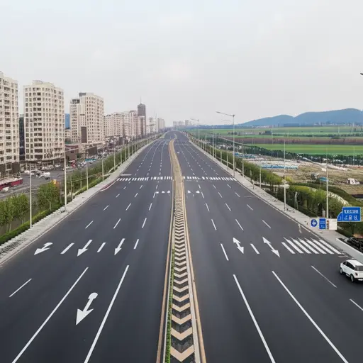 沿着出城的主干道走。