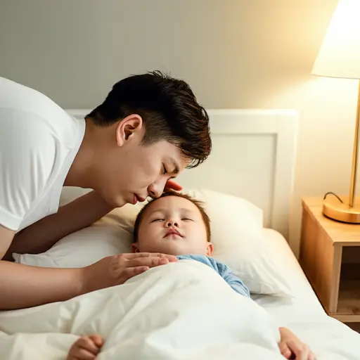 睡觉前，他们轻轻地吻了我。