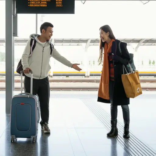 “你能帮我拿行李吗？” “没问题。”