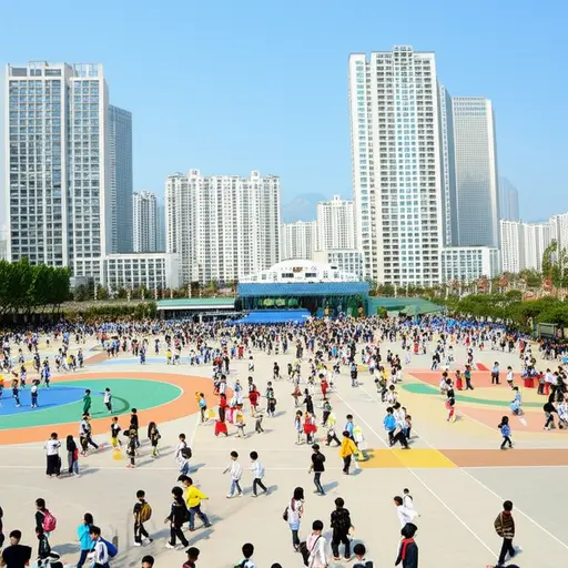 学校里大约有三百个孩子。