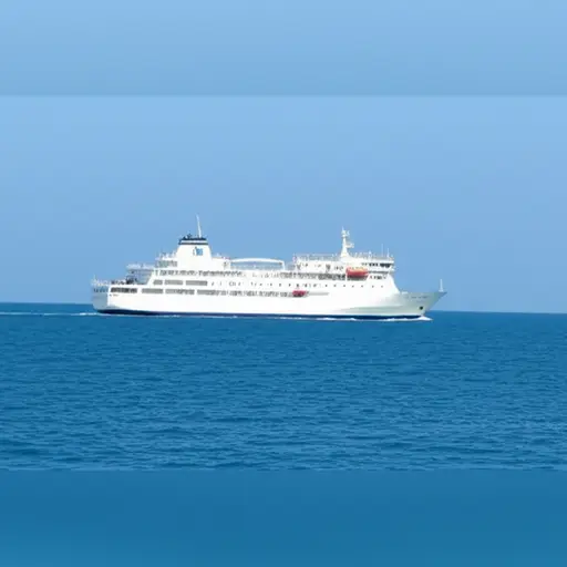 看！海上有艘大船。