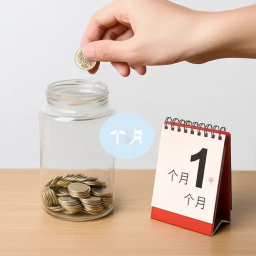 我每个月存一点钱。