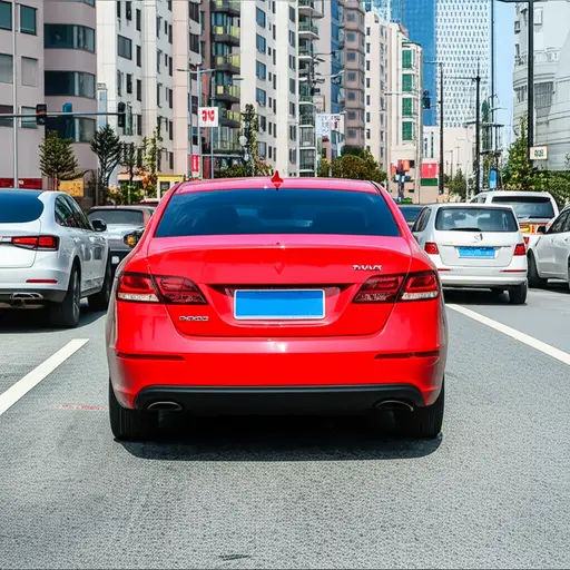 汽车驶入车流。