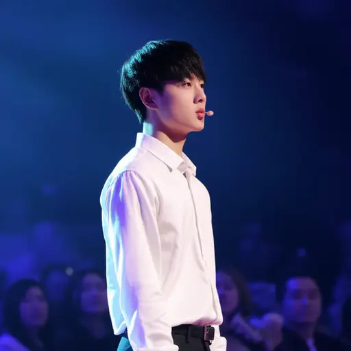 尽管紧张，他还是自信地走上了舞台。