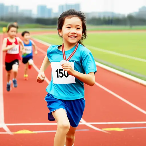 我妹妹在赛跑中获得了第二名。