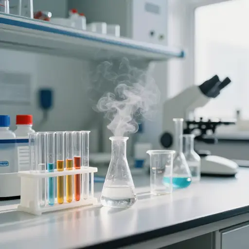 实验过后，实验室里弥漫着一股刺鼻的化学气味。